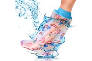 IKONAA Protection imperméable pour enfants avec bandages et bandages gessi pr jambes et bras à utiliser dans la douche dans la baignoire imperméable, Chaussette Platre Enfant ( cornes, jambe)