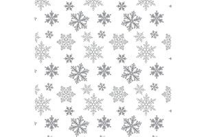 MAMBO-DESIGN PVC Klarsichtfolie Schneeflocke Silber Weihnachten • Eckig • Länge & Breite wählbar • Transparente Tischdecke, Größe:120 x 160 cm