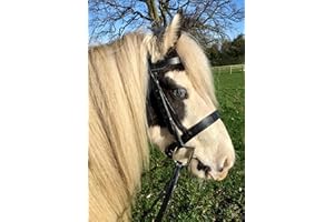 ABERWIEL SADDLERY Flat Hunter Snaffle Bridle with Rubber Reins - M&M/Native/Shetland/Cob/Show - All Sizes Brown / Pony