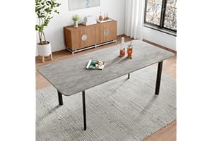 ‎JIEXI JIEXI Esstisch Mit 4-8 Stühlen Set, Essgruppe Tisch Ausziehbar, Moderner, Stilvoller MDF-Platten Esstisch Für Das Wohnzimmer 160-200cm Grauer Tisch