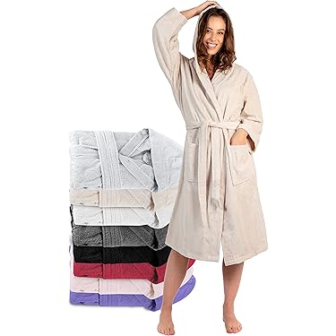 Badjas voor dames, 100% katoen, OEKO-TEX®, premium badjassen