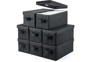 UENTIP CD Storage Boxes - Pack of 8 CD Case Storage - 13.2" x 5.9" x 5.3", Container holds 30 CDs in full jewel cases, 60 CDs in slim cases, and 165 discs in CD sleeves - Black (black, cd box-8pack)