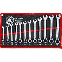 SET 13 PEZZI, CHIAVI COMBINATE A CRICCHETTO, 8-32 MM - 8
