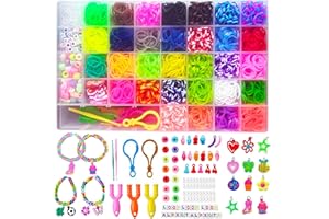 Heatigo Loom zestaw opasek, 1500 + Loom Bands 22 akcesoria tęczowe zestaw startowy do majsterkowania, na Boże Narodzenie, prezent dla dzieci