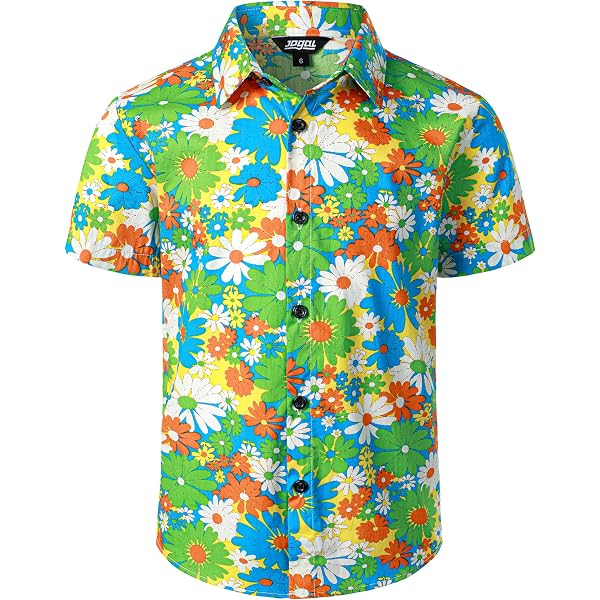 TiaoBug Chemise Hawaïenne Enfants Garçons 5-12 Ans - Imprimée Fun Manches Courtes Vacances
