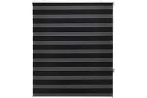 Blindecor Lira estor enrollable noche y día, color Negro, estor de 180 x 180 cm (ancho x alto). Tamaño de la tela 177 x 175 cm. Estores noche y dia elegantes