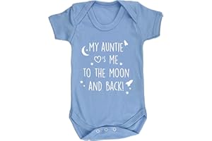 Hippowarehouse My Auntie Loves Me to The Moon and Back Baby Vest Bodysuit (Short Sleeve) Boys Girls