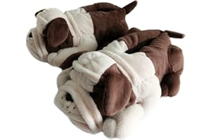 ONMYGOGO Novità Pantofole Uomo Signore Bambini, Peloso Inverno Animale Pantofole, Bulldogs