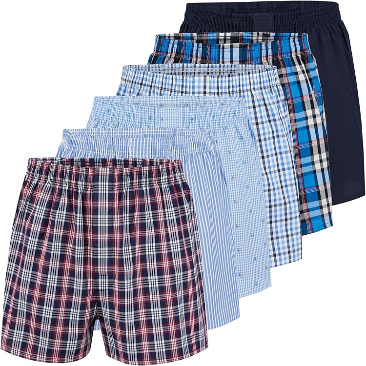 JupiterSecret Amarican Boxershorts voor heren, katoen, verpakking van 6