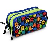 Starplast School Pencil Case, 3 Zips, 3 Compartments, Large Capacity, Multi-purpose, for School, Work, University Use - INVAS