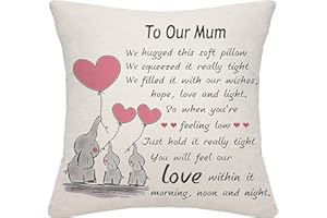 BOMMEX Mum Gifts from Daughter Son Mum Mother Mom Cushion Cover Throw Pillow Cover Thanksgiving (our mum)