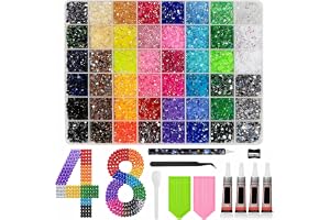 48 färger, 48 000 st, 3 mm nagelstrass för att skapa en glittrande effekt