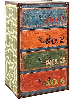 Ts Ideen Design Kommode Bucherregal Schrank Im Vintage Antik Buch Look Nachttisch Mit Schubladen Amazon De Kuche Haushalt