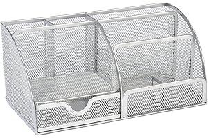 Osco Réf DT5 S Organiseur de bureau avec pieds en caoutchouc anti-traces Argenté Taille L