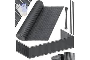 KESSER® Estera de Privacidad PVC Valla Protectora Balcón | Resistente a la Intemperie | 160 x 300 cm | Lamas reforzadas | Revestimiento del balcón Incluye Abrazaderas y Cubierta Antracita