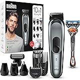 Braun 10-in-1 All-in-one Trimmer 7 MGK7221, Beard Trimmer for Men, Hair Clipper and Body Groomer with 8 Attachments, Charging