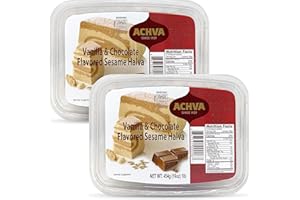 Achva Halva Marble - Authentic and Delicious Halvah Halwa - Natural Source of Protein - Vegan & Kosher Healthy Snacks - Halvas 2-Pack (450g per Tub)