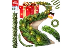 KESSER® Weihnachtsgirlande 5m mit Beleuchtung 100 LEDs - 6 Stunden Timer - LED Kette 8 Leuchtmodi - Weihnachtsbeleuchtung - Weihnachtsdeko In & Outdoor - Tannen-Girlande ohne Fernbedienung