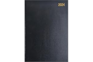 ANKUSH 2024 A4 Diary One Day to Page Hardback Casebound Cover Diary with Full Saturday & Sunday Page Ribbon Marker DAP Year Planner for Business, Office, Home, Traveling, Appointments (Black)