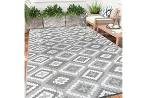 Enyhom Dywan piknikowy do użytku na zewnątrz, do wnętrz, duży, tkany, trwały, składany, plastikowy, słomkowy, odporny na promieniowanie UV, ogrodowy, na podwórko, werandę, patio, 150 x 240 cm