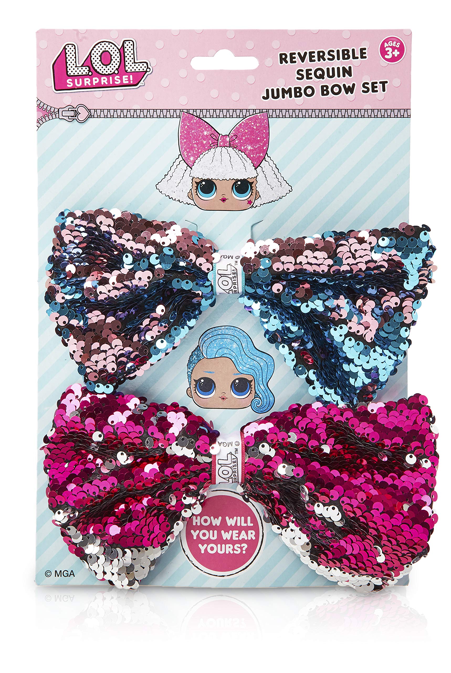 Lol Surprise Accesorios Para El Cabello Lazos Pelo Niña Juego De 2 Pinzas Adornos Para El Pelo Lentejuelas Reversible Azul Y Rosa Clips Pelo