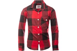 GILLSONZ DSF-73 Flanellhemden Kariertes Hemd Kinder Freizeit Student Hemd