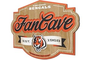 YouTheFan NFL Cincinnati Bengals Fanhöhle Schild: Fanartikel, 12.5 x 17 Zoll, Acryl, Wandmontage