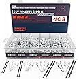 Presch Set rivetti ciechi 408 pezzi. Incl. punte HSS - Assortimento di 400 rivetti in alluminio/acciaio 2,4mm, 3,2mm, 4,0mm e
