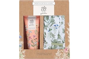 Heathcote & Ivory In The Garden Ensemble de gants de jardinage et crème pour les mains au beurre de karité 0,227 kg