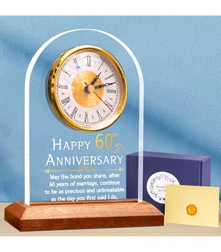 Custom 70th Wedding Anniversary Clock - Personalized Acrylic & Wood Keepsake For Platinum Couples