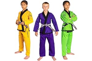 KO Sports Gear Gi-Uniform-Set für Kinder, BJJ Jiu Jitsu Gi, Kimono und Hose, sanforisiert