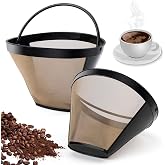 2 Pieces Reusable Filters for Permanent Coffee or Tea Filter No. 4 | Fine Coffee Net Filters with Handle Permanent Universal