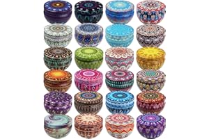 Ahyiyou 8OZ 24 Pack Candle Tins Candle Jars 24 Zodiac Patterns, DIY Round Containers with Lids for Candle Making, Arts & Crafts, Storage & More