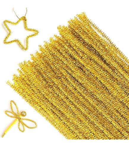 folia Fil métallique chenille (cure-pipe), jaune banane