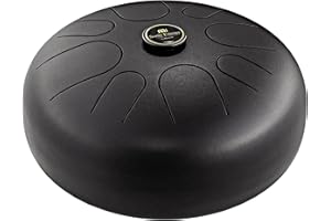 Sonic Energy Steel Tongue Drum – instrument sonore 12 pouces en La mineur – pour la méditation, le yoga, la percussion - acier revêtement noir - mailloches et sac inclus (STD1BK)