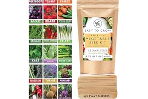 THE LITTLE TREES BEES & SEEDS COMPANY Vegetable Seeds Kit for Planting - 15 Heirloom Seed Varieties Included in This Grow Your Own Vegetable Seeds Pack, Ideal Gardening Gifts for Men and Women