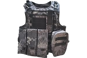 MERCIYD Outdoor Militär Taktische Weste Feldspielweste, Paintball Schutzausrüstung, Schutzweste für Luftpistole, geeignet für Jagd im Freien,