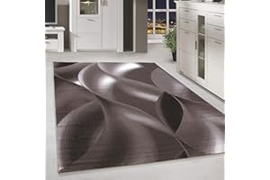 ‎HOMEBYHOME HomebyHome Teppich Wohnzimmer 160x230 cm Braun Moderne Abstrakt Design - Küche Jugendzimmer Esszimmer und Schlafzimmer Teppich Kurzflor Teppich Extra Weich Pflegeleicht - Carpet Living Room Halı