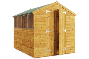 BillyOh 8 x 6 Garden Storage Shed Apex Wooden Garden Shed Bike Shed Log Store Master Sheds with Floor, Roof & Felt (Windowed, 8x6)