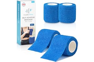Health Press® Självhäftande Bandage – 4x Rullar Elastiskt Plåster Blå (5,0cm x 4,5m)
