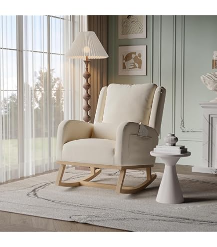 Poltrona A Dondolo Set Golfo Con Sgabello - Imbottita In Tessuto O Velluto - Foto 3