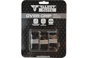 TALBOT TORRO Talbot-Torro taśma na rękojeść Overgip, owijana taśma do badmintona, squash, tenis, 113 x 2,7 cm, grubość 0,6 mm, czarna, 3 szt. blister, 449167