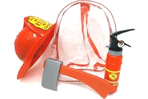 Brigamo, zaino con estintore ad acqua, ascia e casco dei vigili del fuoco, per bambini