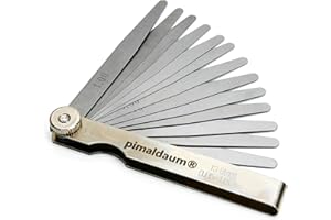 PIMALDAUM® MM Spezial DIN 2275 - Calibre de espesores 13 hojas, 0,05-1,00 mm, para medir y probar de forma fácil y precisa anchos de huecos, espesores y distancias/huecos
