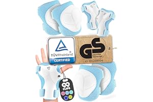 99FLIPS Protection Roller Enfant fille - protection enfant velo - genouillère enfant Patins à glace - protection skateboard enfant BMX Scooter Inline Skate - FLASH XS Bleu clair