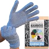 Temple Spring Body Scrub Glove, Exfoliating Body Sponge, Self Tanning Glove, Bamboo Bath Mitts, Exfoliating Glove - Cornflowe