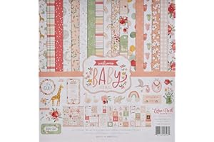 Echo Park Paper Company Echo Park 30,5 x 30,5 cm, carta Welcome Baby Girl Collection Kit, 30,5 x 30,5 cm