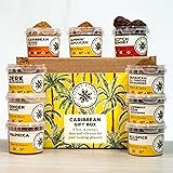 Caribbean Gourmet 9 Spice Pots Seasoning Gift Box Selection by Nature kitchen (Recipe Card Included) Perfect Dinner Party Box