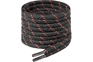 7STROBBS 2 PAIRS Strong Work Boot Laces, Heavy Duty Round Shoelaces for Walking Boots, Trainers Shoes, Hiking Boots, Safety Boot, Thick Replacement Lace