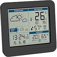 TFA Dostmann SKY Funk-Wetterstation, 35.1152.01,Wetterstation Funk mit Außensensor, Wettervorhersage, Funkuhr, innen und…